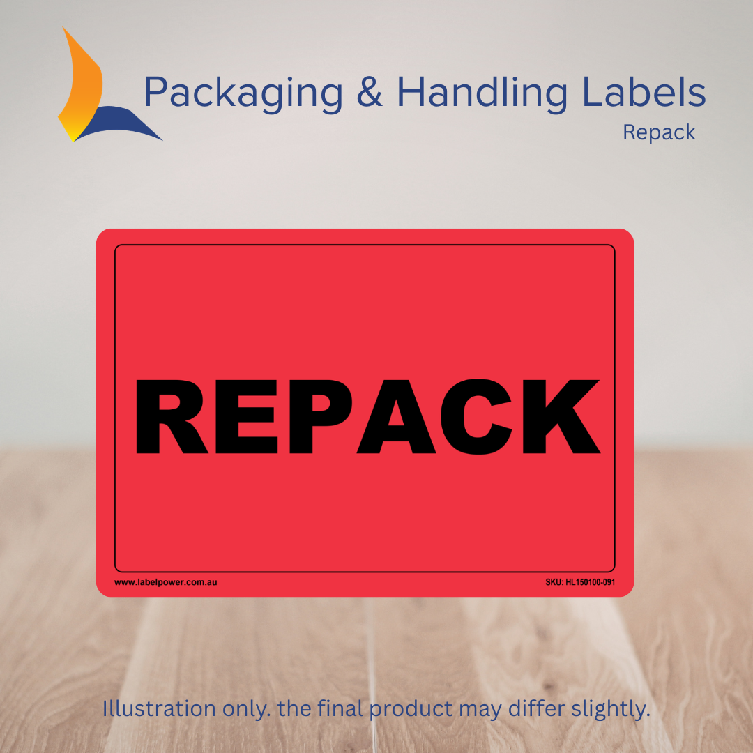 150mm x 100mm Repack Labels – 500 Per Roll (Multiple Colours)