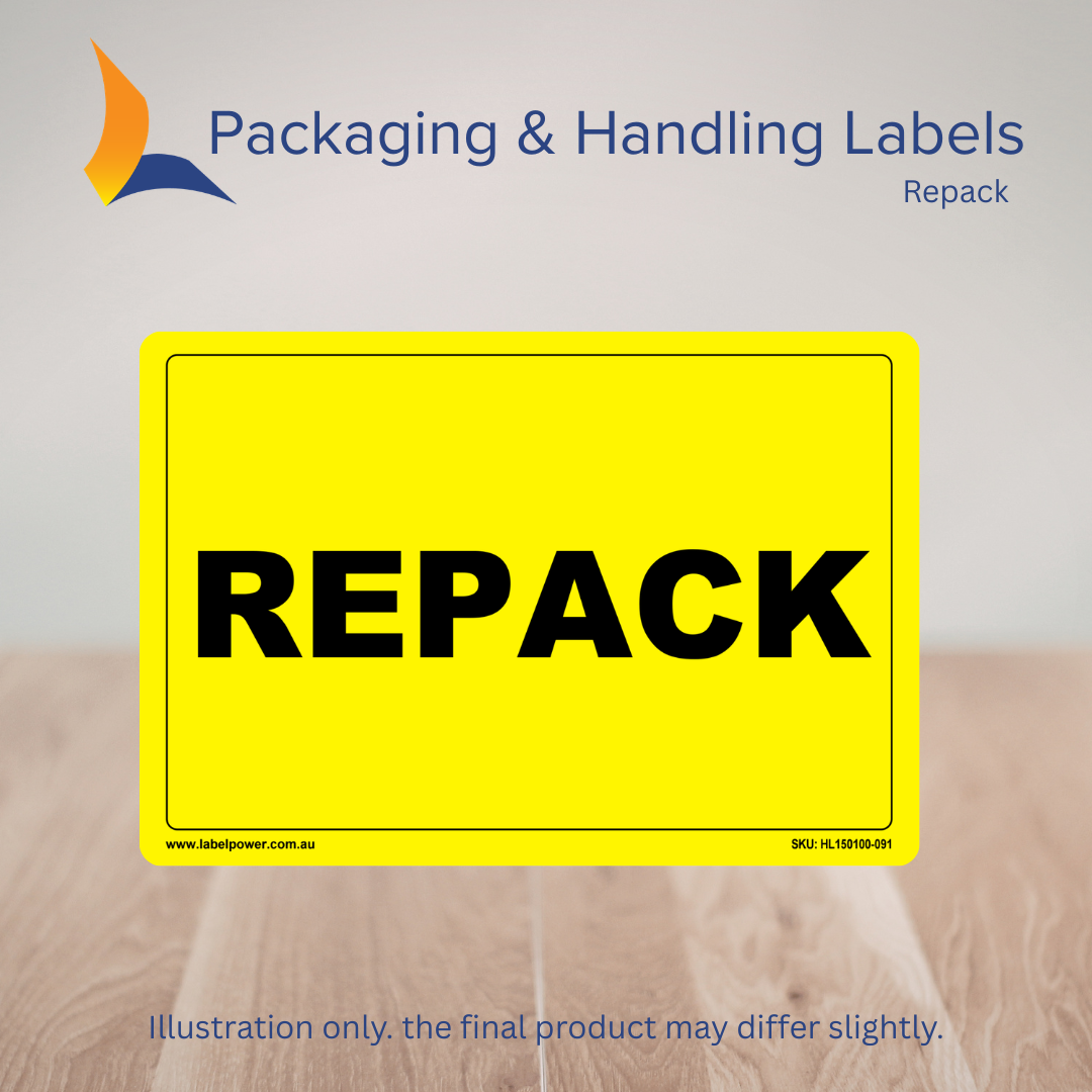 150mm x 100mm Repack Labels – 500 Per Roll (Multiple Colours)