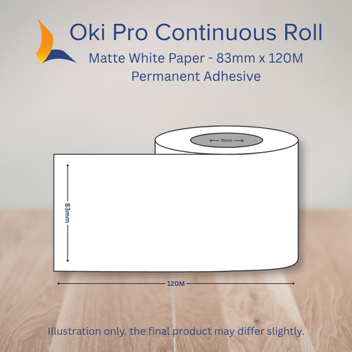 83mm OKI Pro Continuous Label Roll