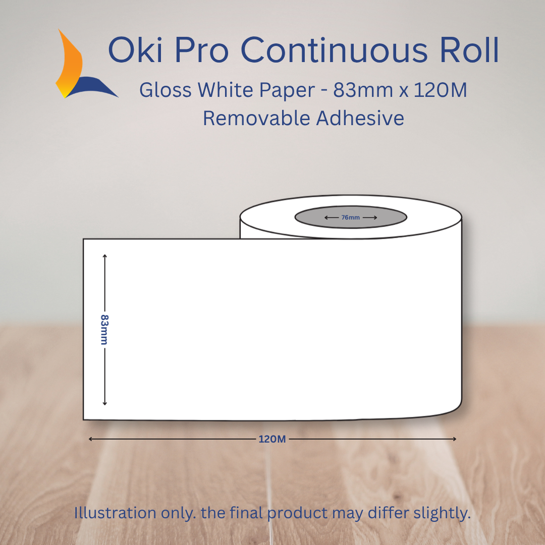 83mm OKI Pro Continuous Label Roll