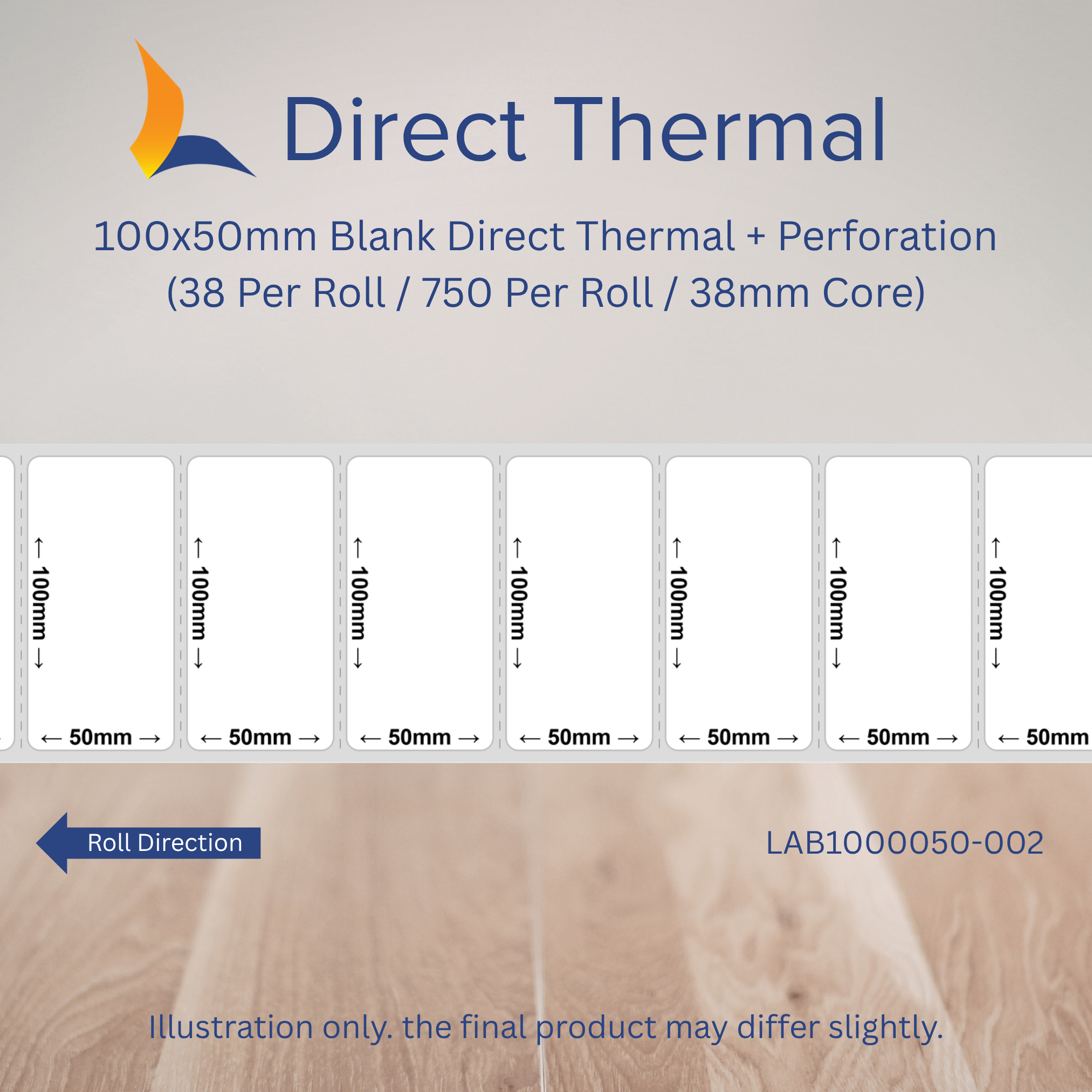 100mm x 50mm Direct Thermal Labels