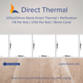 100mm x 100mm Direct Thermal Labels