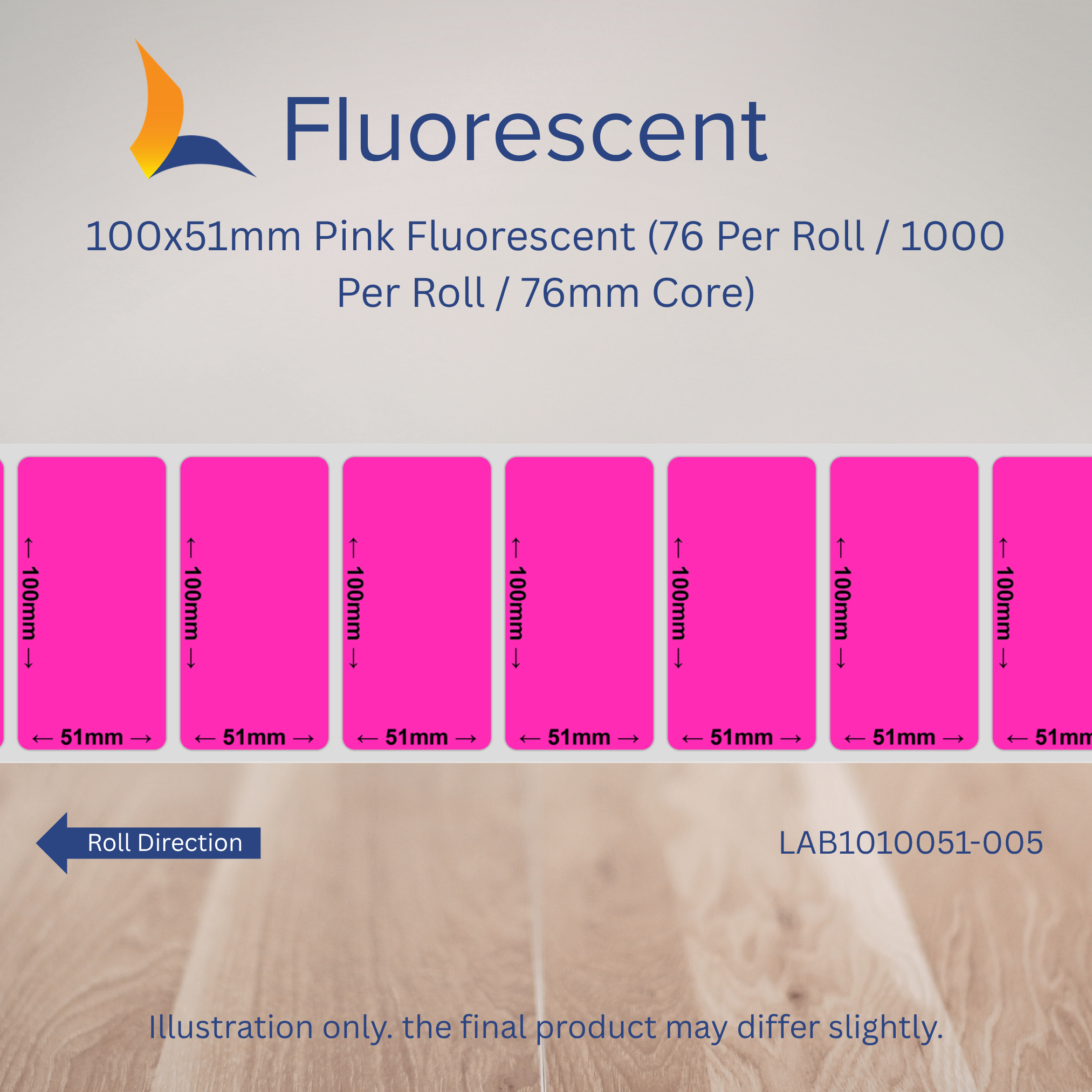 100mm x 51mm Fluorescent Labels