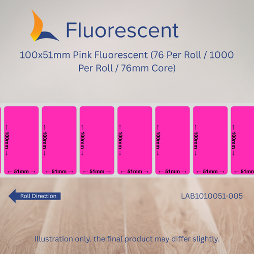 100mm x 51mm Fluorescent Labels