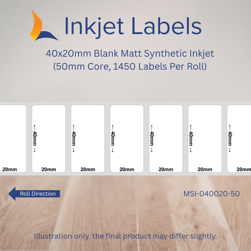 40x20mm Blank Inkjet Labels