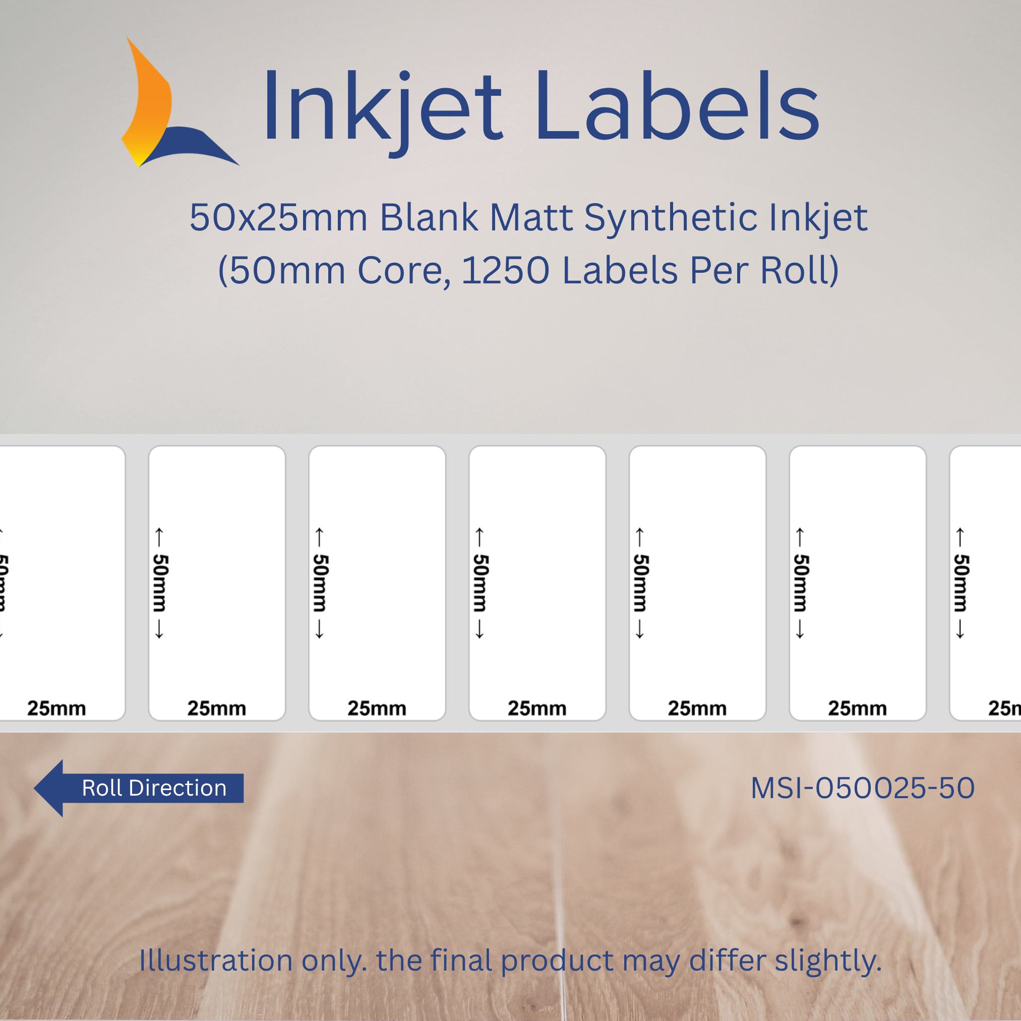 50x25mm Blank Inkjet Labels