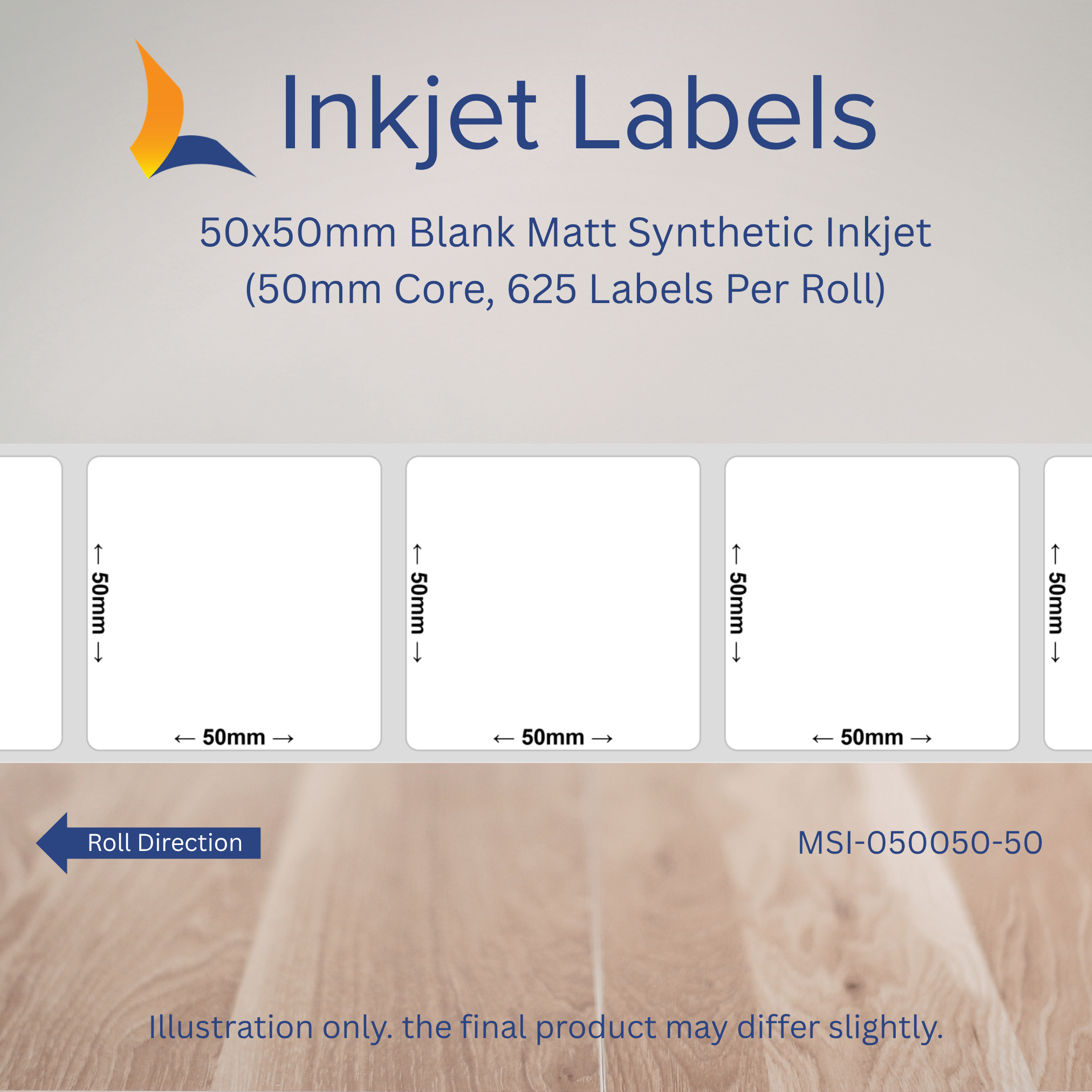 50x50mm Blank Inkjet Labels