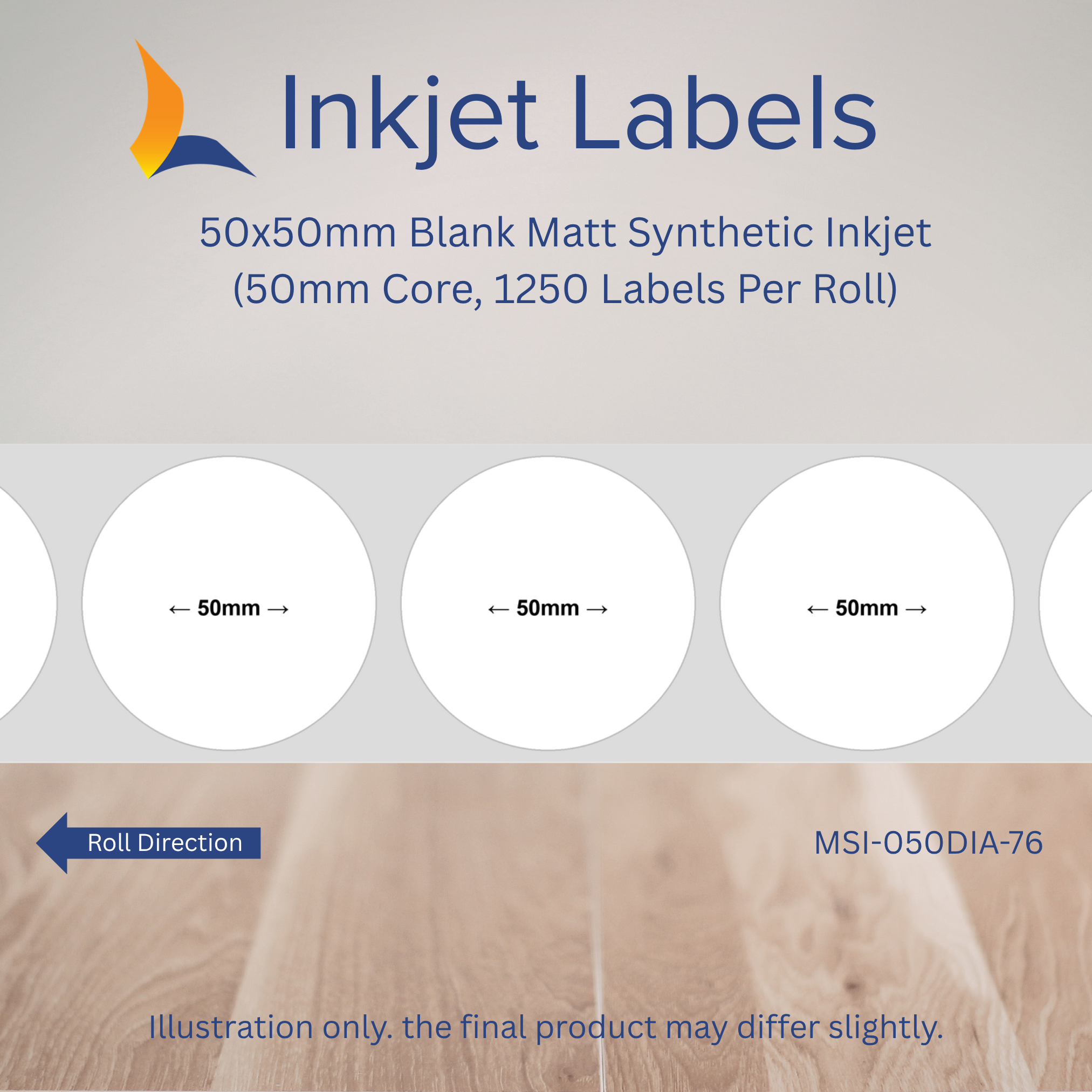 50x50mm Blank Inkjet Labels