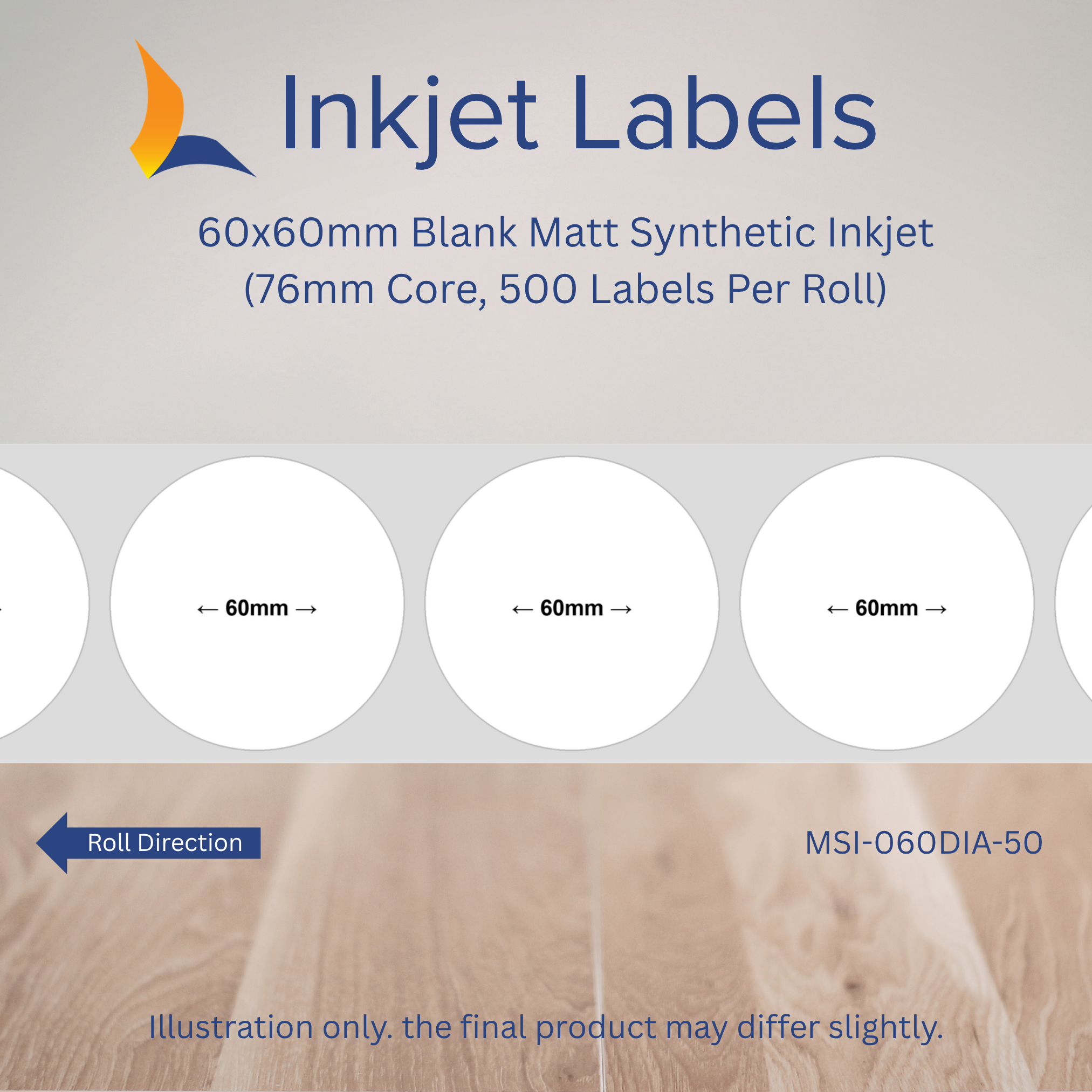 60x60mm Blank Inkjet Labels