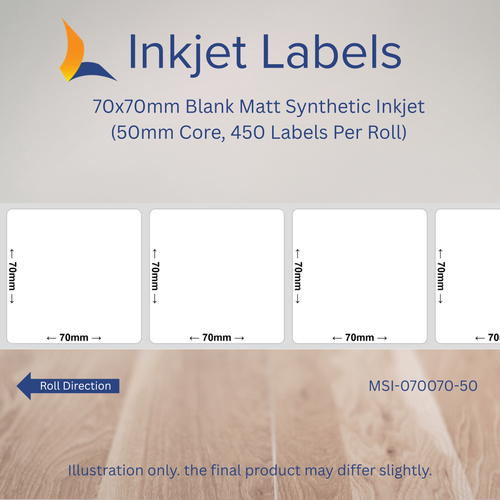 70x70mm Blank Inkjet Labels