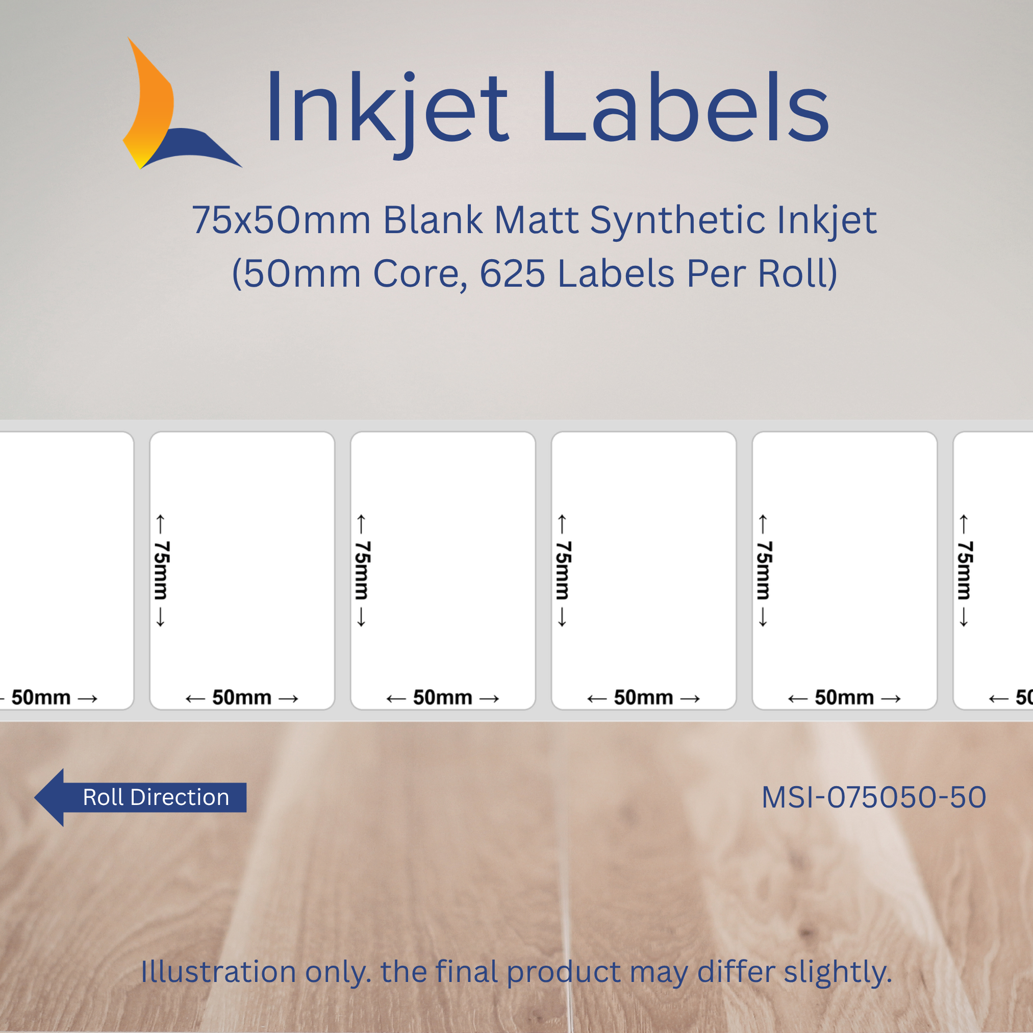 75x50mm Blank Inkjet Labels