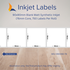 90x90mm Blank Inkjet Labels