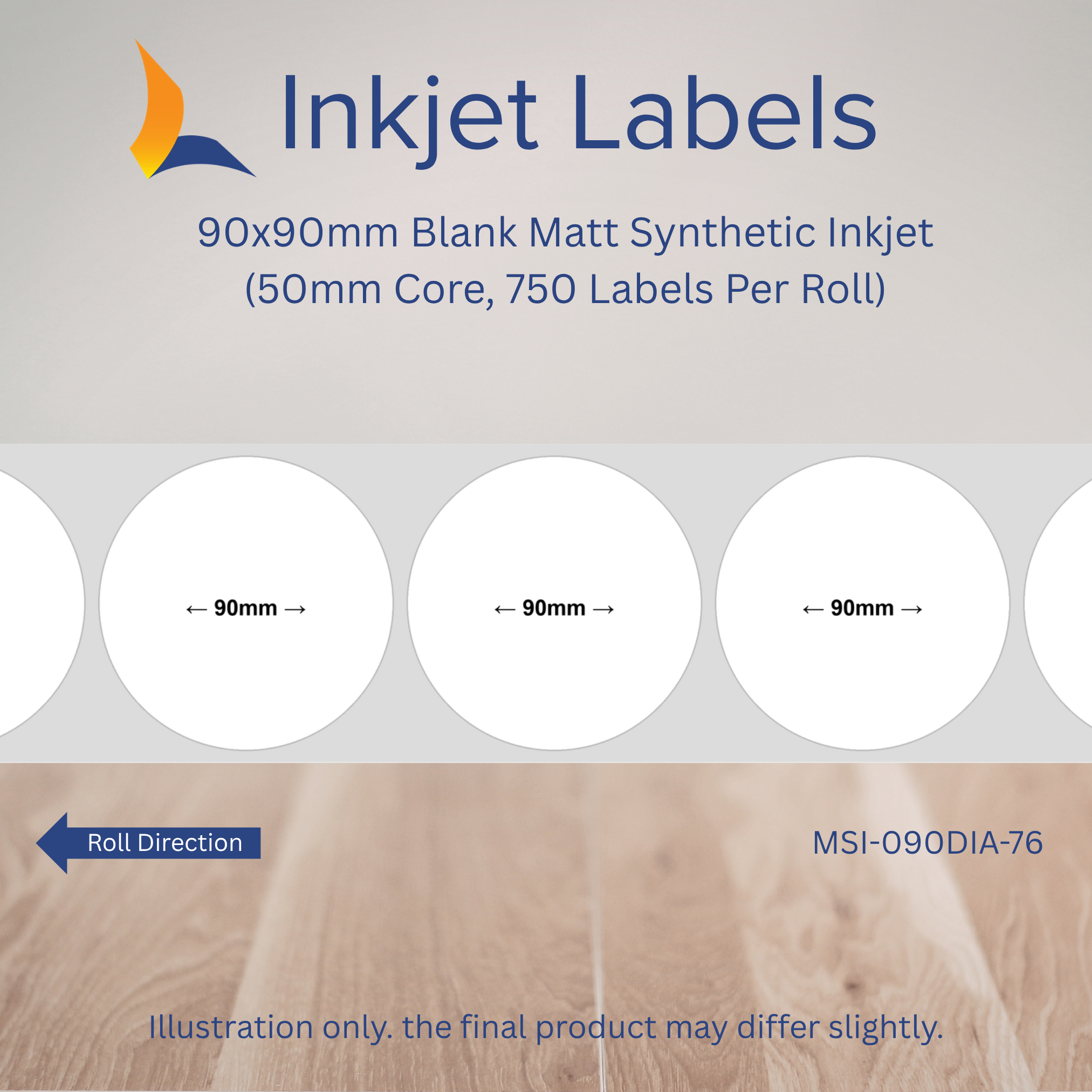 90x90mm Blank Inkjet Labels