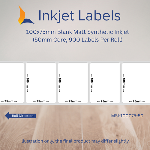 100x75mm Blank Inkjet Labels