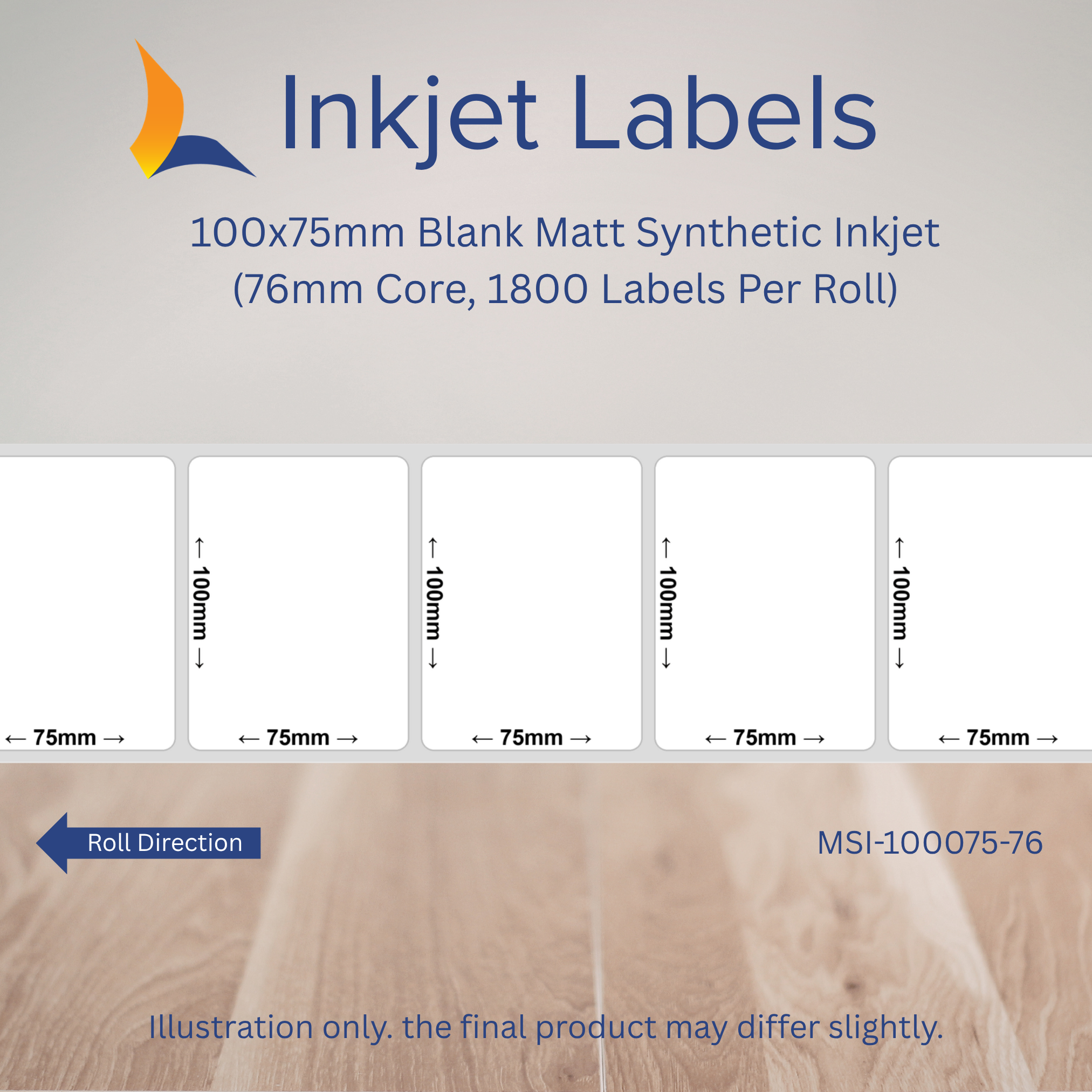 100x75mm Blank Inkjet Labels