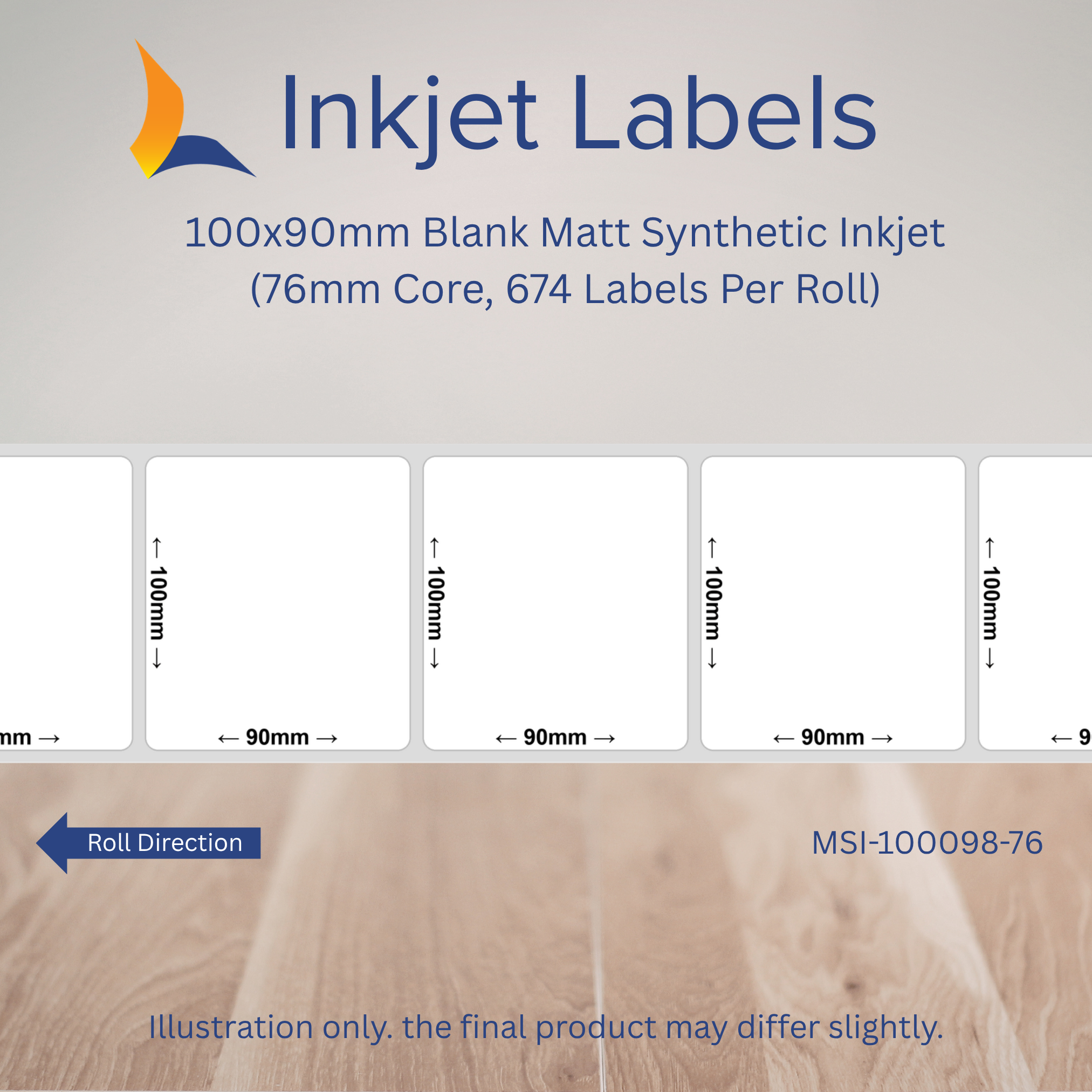 100x90mm Blank Inkjet Labels