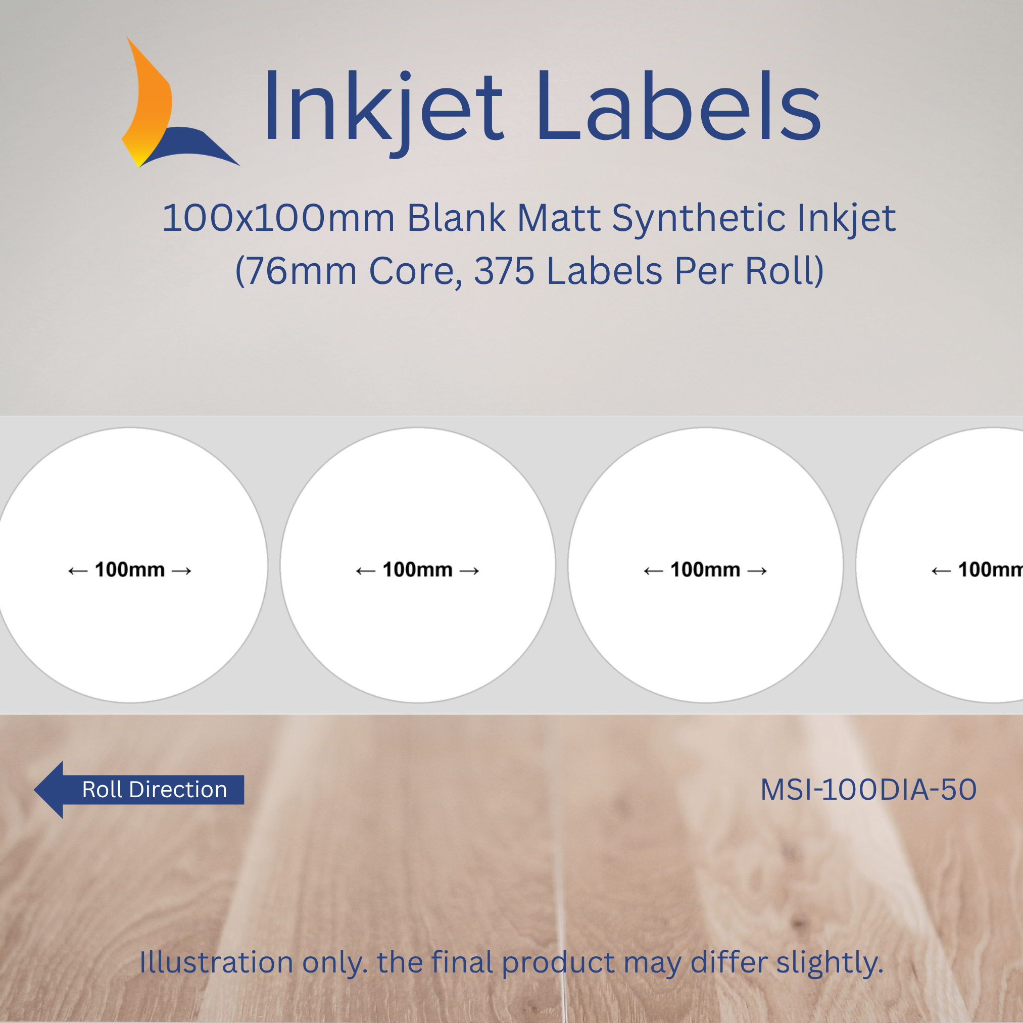 100x100mm Blank Inkjet Labels