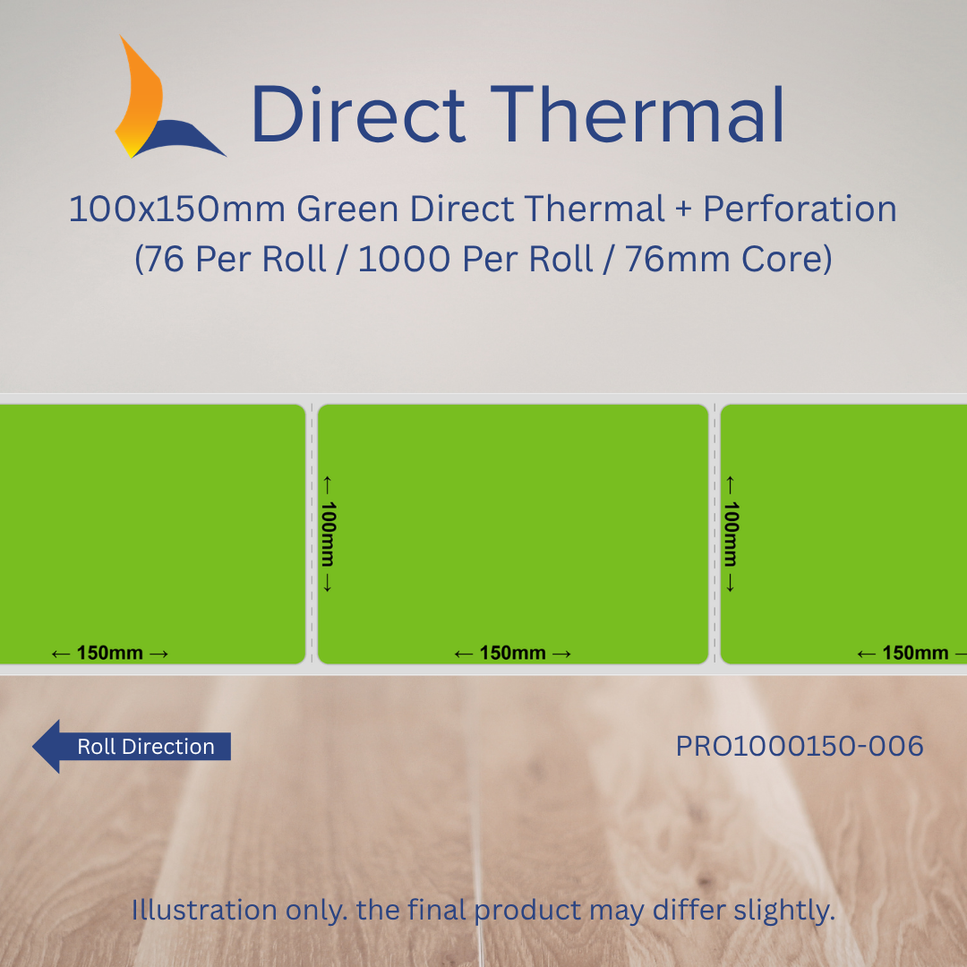 100mm x 150mm Direct Thermal Labels