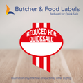 Reduce For Quick Sale Labels