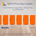 21.6x12 Radiant Orange Labels - 1500 per Roll - Suit SATO Kendo