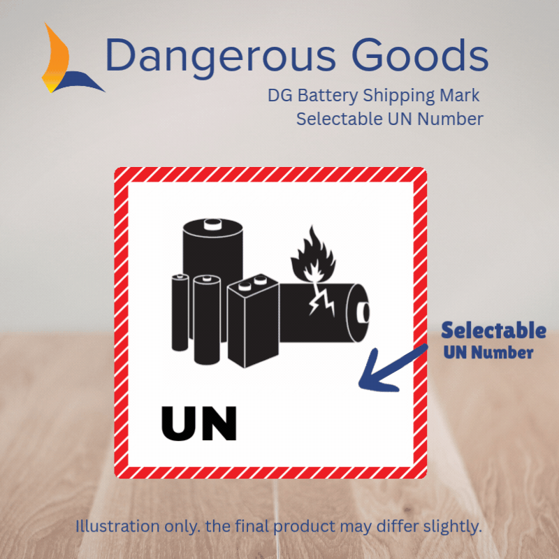DG Battery Shipping Mark – Selectable UN Number
