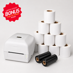 100mm x 150mm Thermal Transfer Label Bundle with Argox CP-2140EX Printer & 2 Wax Ribbons