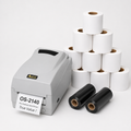 100mm x 150mm Thermal Transfer Label Bundle with Argox OS-2140EX TT Printer & 2 Wax Ribbons