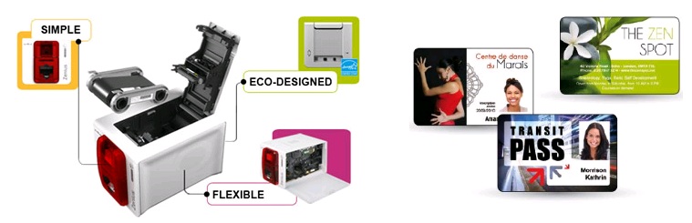EVOLIS ZENIUS GO PACK PVC CARD PRINTER Single USB RED 300dpi ETHERNET  Ribbon Card Software
