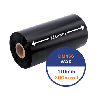 110mmx300m Thermal Wax Ribbon DM456 Black