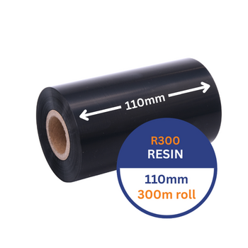 110mmx300M Thermal Resin Ribbon R300 (Near Edge) Black