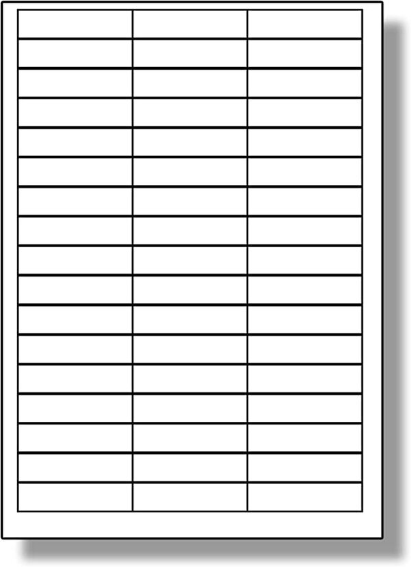 Blank A4 Label Sheets 57x15 mm