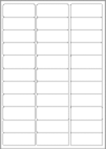 Blank A4 label sheets - 63.5x25.4 mm