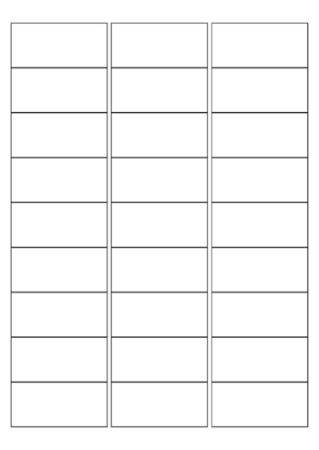 Blank A4 label sheets - 63.5x29.6 mm