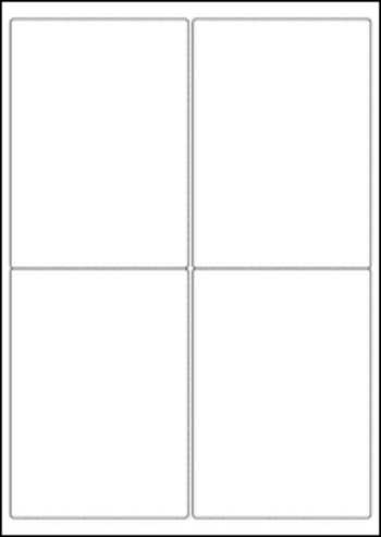 Blank A4 label sheets - 99.1x139 mm