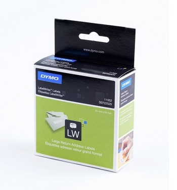 dymo return address labels white paper 25x54 mm label power