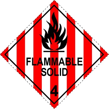 Flammable Solid 4 - Dangerous goods labels