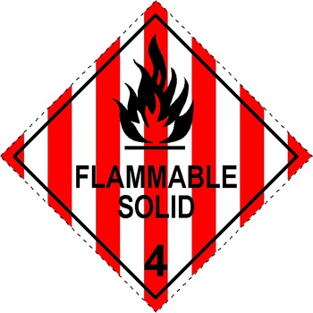 Flammable Solid 4 - Dangerous goods labels