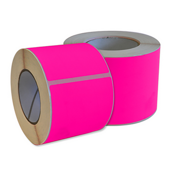 Fluorescent Pink Permanent Labels 100 x 100mm