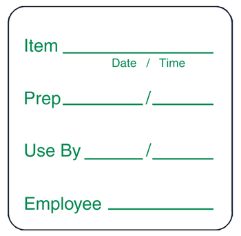 Food safety wash away labels 40x40mm - Label Power Australia