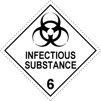 infectious substance preprinted dangerous goods sticker labels