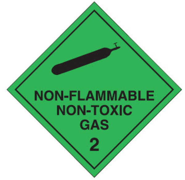 NonFlammable Non Toxic Gas 2 PrePrinted Dangerous Goods Sticker Labels