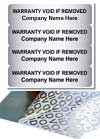 Silver VOID Tamper evident labels 60x15mm